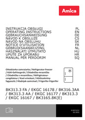 Amica BK3165.8K Gebruiksaanwijzing
