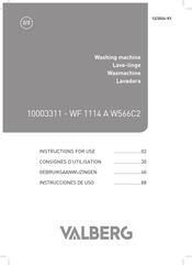 VALBERG WF 1114 A W566C2 Gebruiksaanwijzingen
