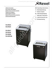 Rexel RLWS35 Gebruiksaanwijzing