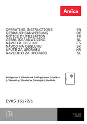 Amica EVKS 16172/1 Gebruiksaanwijzing