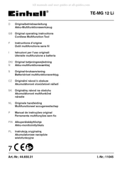 EINHELL TE-MG 12 Li Originele Handleiding