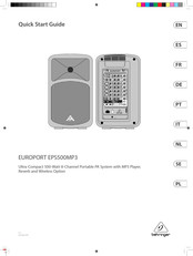 Behringer EUROPORT EPS500MP3 Snelstartgids