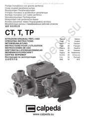 Calpeda CT Series Bedieningsvoorschrift