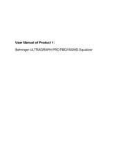 Behringer ULTRAGRAPH PRO FBQ6200HD Snelstartgids