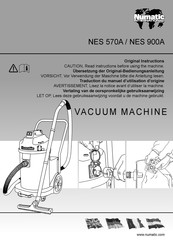 Numatic NES 570A Vertaling Van De Oorspronkelijke Gebruiksaanwijzing