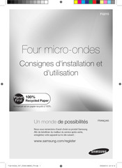 Samsung FQ215 Instructies Voor Installatie
