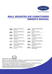 Carrier 38QHG009D8SH 42QHG012D8SH 38QHG012D8SH Installatiehandleiding