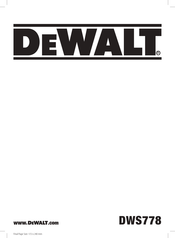 DeWalt DWS778 Instructies
