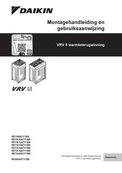 Daikin VRV 5 REYA18A7Y1B9 Montagehandleiding En Gebruiksaanwijzing