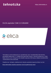 ELICA CIAK 2.0 GR/A/60 Montagevoorschrift En Gebruiksaanwijzing