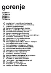 Gorenje DVG8416X Montagevoorschrift En Gebruiksaanwijzing