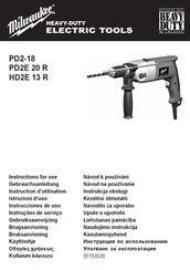 Milwaukee HD2E 13 R Gebruiksaanwijzing