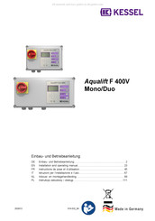 Kessel Aqualift F 400V Duo Inbouw- En Bedieningshandleiding
