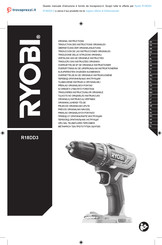 Ryobi R18DD3 Vertaling Van De Originele Handleiding