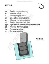V-ZUG Vertica Bedieningshandleiding