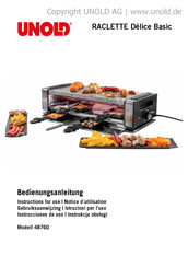 Unold Delice Basic 48760 Gebruiksaanwijzing