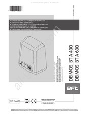 BFT DEIMOS BT A 600 Installatievoorschriften