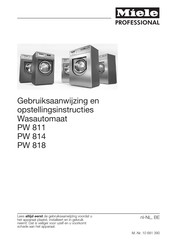 Miele professional PW 818 Gebruiksaanwijzing En Opstellingsinstructies