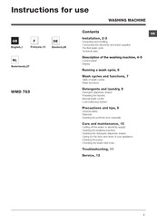Hotpoint Ariston WMD 763 Gebruiksaanwijzing