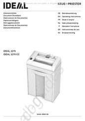 KRUG+PRIESTER IDEAL 2270 Gebruiksaanwijzing