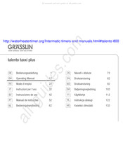 Grasslin talento taxxi plus Bedieningshandleiding