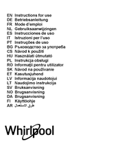 Whirlpool WHVS92FLTK Gebruiksaanwijzingen