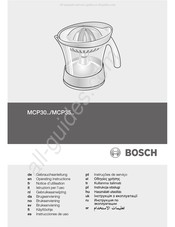 Bosch MCP30 Series Gebruiksaanwijzing