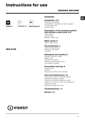 Indesit IWC 6165 Gebruiksaanwijzing