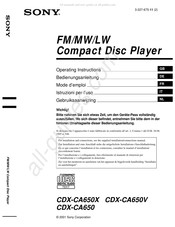Sony CDX-CA650X Gebruiksaanwijzing