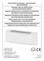 Sabiana ECM-MB Handleiding Voor Installatie, Gebruik En Onderhoud