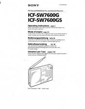 Sony ICF-SW7600GS Gebruiksaanwijzing