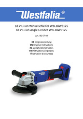 Westfalia WBL18WS125 Bedienings- En Veiligheidsinstructies