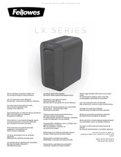 Fellowes LX Series Handleiding