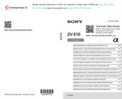 Sony ZV-E10 Beknopte Gids