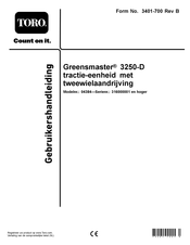 Toro Greensmaster 3250-D Gebruikershandleiding